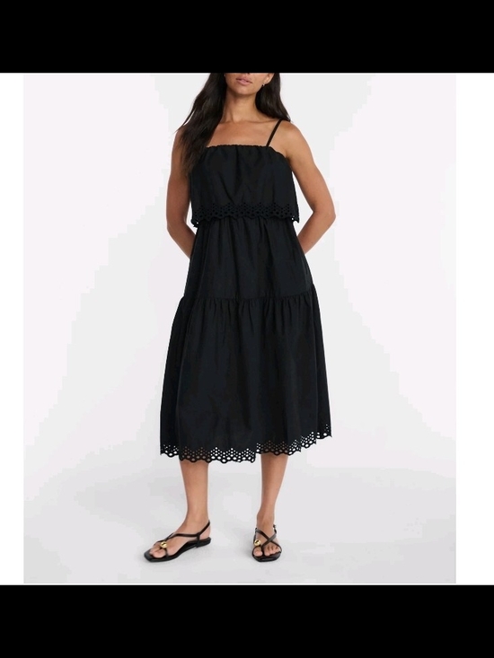 Noboundaries Dresses & Skirts - NWT Time and Tru Black Strapless Eyelet Tiered Midi Dress Sizes XS S M L XL